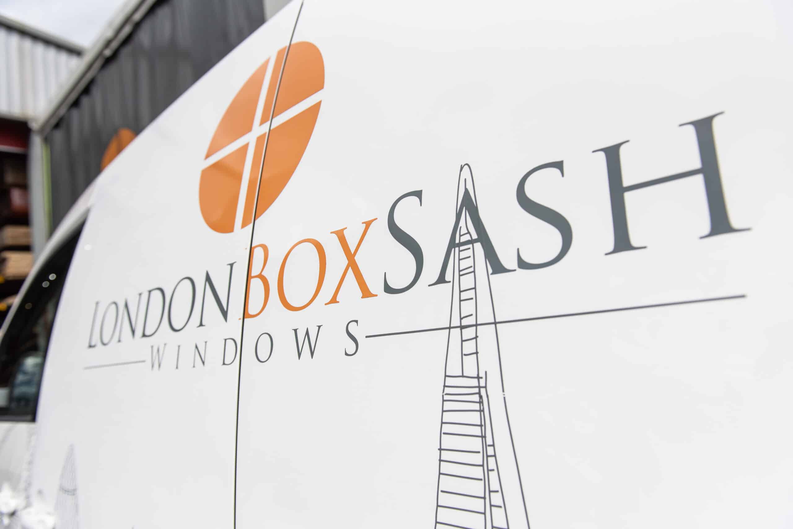 London Box Sash Windows logo on car